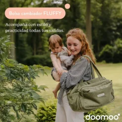 Doomoo Saco Maternidade e Muda Bebé Fluffy Rosa | 8 acessórios incluídos