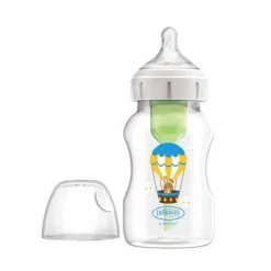 Dr. Brown's Biberão Anti-Cólicas Boca Larga Cor Coelho 330ml | Para Bebés 3M+ | Sistema Ventilação