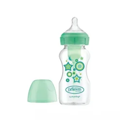 Dr. Brown's Biberão Anticólicas Options+ 270ml Verde 0+Meses | Inclui Tetina e Escova