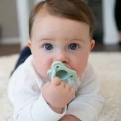Dr. Brown's Chupeta HappyPaci Silicone 0-6M Rosa e Verde | Forma da Tetina do Biberão