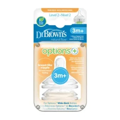 Dr. Brown's Options+ Tetina Nível 2 Boca Larga +3M | Fluxo Médio
