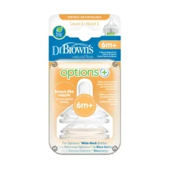 Dr. Brown's Tetina Options+ Nível 3 Boca Larga +6M | 2 Tetinas | Fluxo Rápido