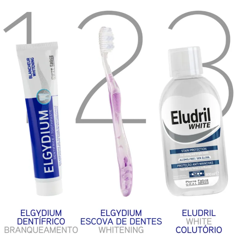 Elgydium Whitening Escova de Dentes Branqueamento Média