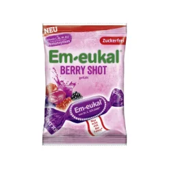 Em-eukal Berry Shot 75g | Rebuçados Balsâmicos Frutos Silvestres | Alívio Garganta | +90 Anos de História