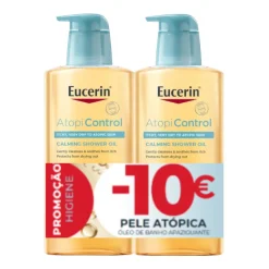 Eucerin Pack AtopiControl Óleo de Banho 400ml x2 -10€ | Pele Atópica e Seca Adultos e Crianças