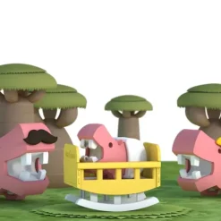 Halftoys Construção Magnética Baby Hippo | Brinquedo Educativo Anatomia Animal | 3+ Anos