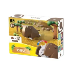 Halftoys Construção Magnética Gnu | Brinquedo Educativo Anatomia Animal | 3+ Anos