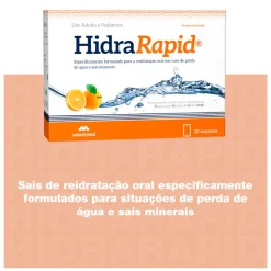 HidraRapid Solução Reidratação Oral 20 Saquetas | Para Diarreia e Vómitos | Formulação OMS | Todas as Idades
