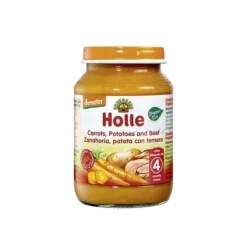 Holle Bio Puré Cenoura, Batata e Carne de Vaca +4M 190g
