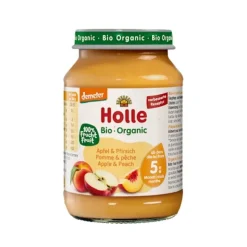 Holle Papa Fruta Maçã e Pêssego 190g +5m | Biológico e Sem Glúten