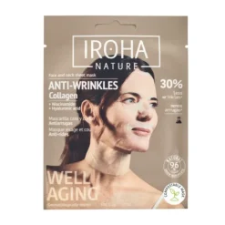 Iroha Well Aging Anti-Wrinkles Collagen Máscara Facial e Pescoço | Reduz rugas, melhora firmeza
