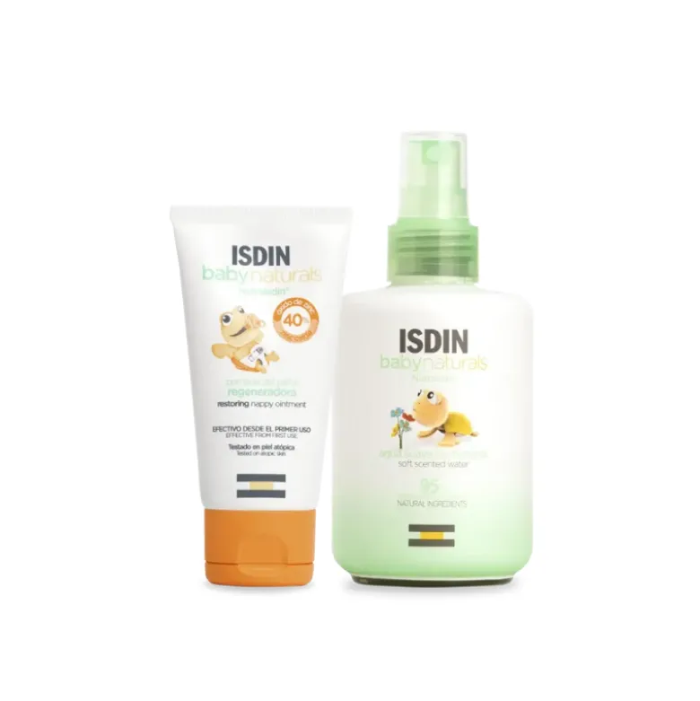 ISDIN BabyNaturals Pack Pomada Regeneradora Zn40 + Água Perfumada | Oferta Escova e Espelho