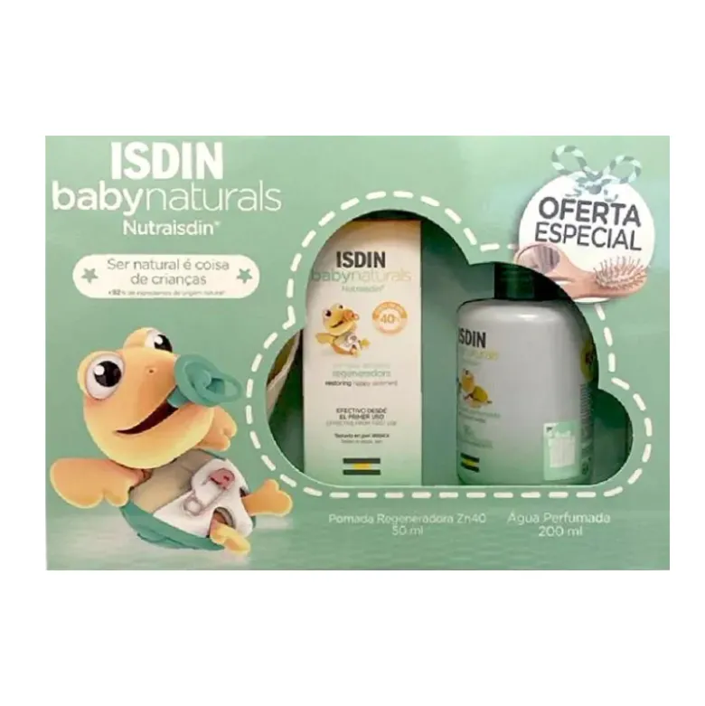 ISDIN BabyNaturals Pack Pomada Regeneradora Zn40 + Água Perfumada | Oferta Escova e Espelho