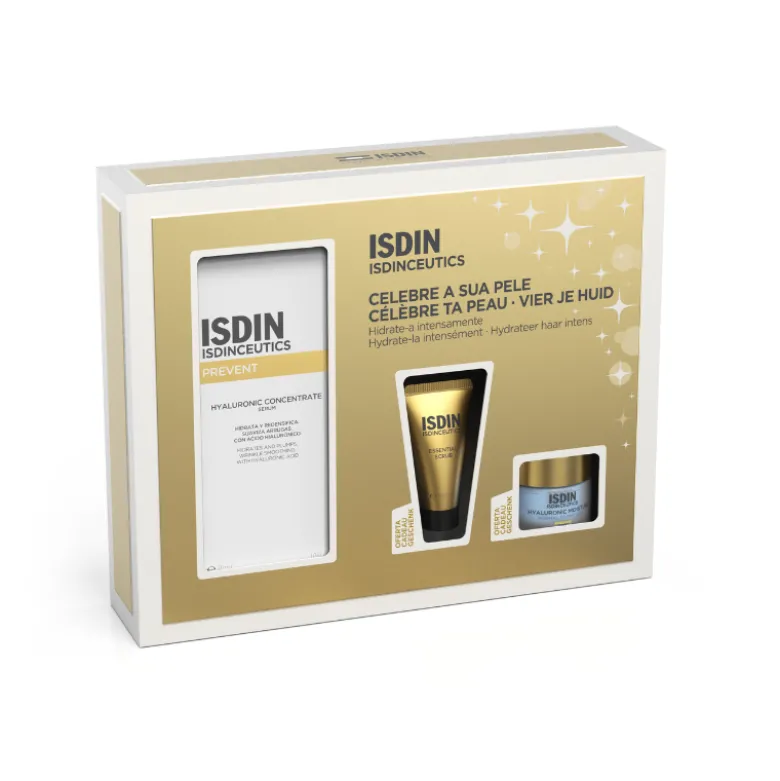 Isdinceutics Coffret Natal 2025 Prevent Hyaluronic Concentrate | Sérum + Esfoliante + Creme