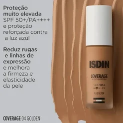 ISDIN Coverage SPF50+ 4.0 Golden 30g | Base de Maquilhagem com Proteção Solar