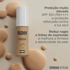 ISDIN Coverage SPF50+ 1.0 Pearl 30g | Base de Maquilhagem com Proteção Solar