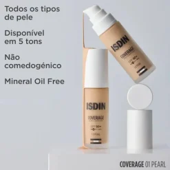 ISDIN Coverage SPF50+ 1.0 Pearl 30g | Base de Maquilhagem com Proteção Solar