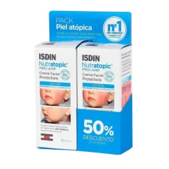 ISDIN Pack Nutratopic Pro-AMP Creme Facial 50ml 2un | 2ª unidade 50% - Pele Atópica Rosto
