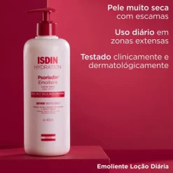 Isdin Psorisdin Emoliente Loção Diária 500ml | Hidratação para Pele com Psoríaseml | Combate a Queda de Cabelo