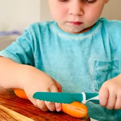 KiddiKutter Faca Infantil Castanha +3 Anos | Corta Alimentos sem Cortar os Dedos