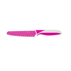 KiddiKutter Faca Infantil Rosa | Corta Alimentos sem Cortar os Dedos +3 Anos