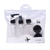 Kit Viagem Preto 5 Peças com Bolsa | Frascos Reutilizáveis 75ml + Boiões 15g