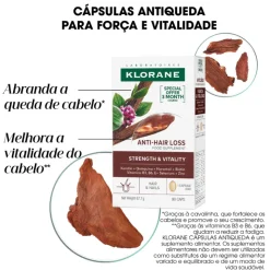 Klorane Capilar Antiqueda Suplemento | 90 Cápsulas | Força para Cabelo e Unhas