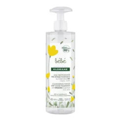 Klorane Água de Limpeza Bebé Calêndula Bio 400ml | Desde o Nascimento | Sem Enxaguar | Frasco com Bomba
