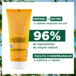 Klorane Tamanu & Monoi Sun Condicionador 200ml | Nutri-Reparador Pós-Sol Cabelo Seco e Danificado