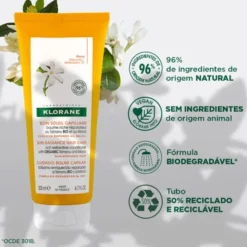 Klorane Tamanu & Monoi Sun Condicionador 200ml | Nutri-Reparador Pós-Sol Cabelo Seco e Danificado