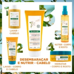 Klorane Tamanu & Monoi Sun Condicionador 200ml | Nutri-Reparador Pós-Sol Cabelo Seco e Danificado