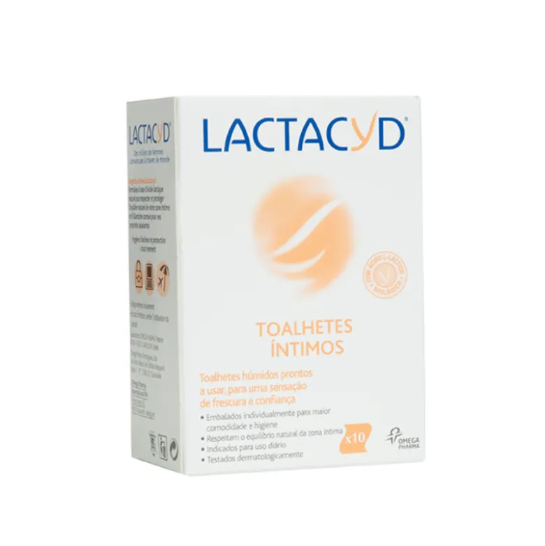 Lactacyd Toalhetes Íntimos 10 Unid. | Frescura com pH Equilibrado | 100% Biodegradáveis