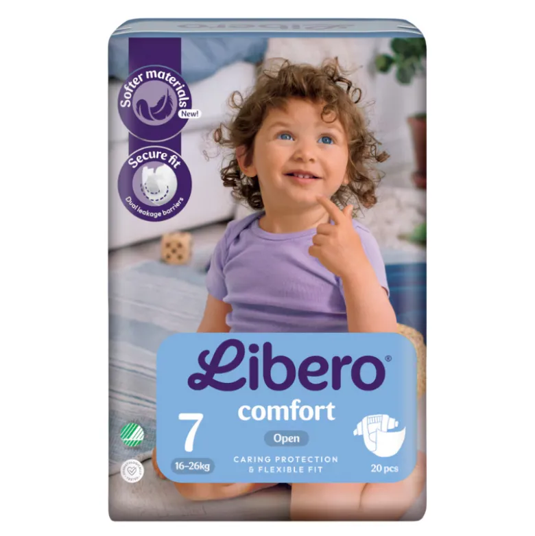 Libero Comfort 7 Fralda 16-26kg | 20 Fraldas - Proteção até 12 Horas
