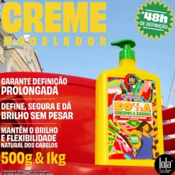 Lola Bossa Creme Modelador 500g | Define Cachos e Crespos com Fixação Duradoura
