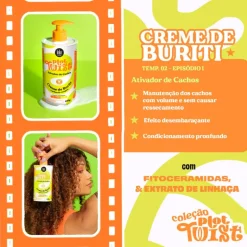 Lola Plot Twist Buriti Creme Ativador 480g – Creme de Pentear Cabelos Crespos e Cacheados