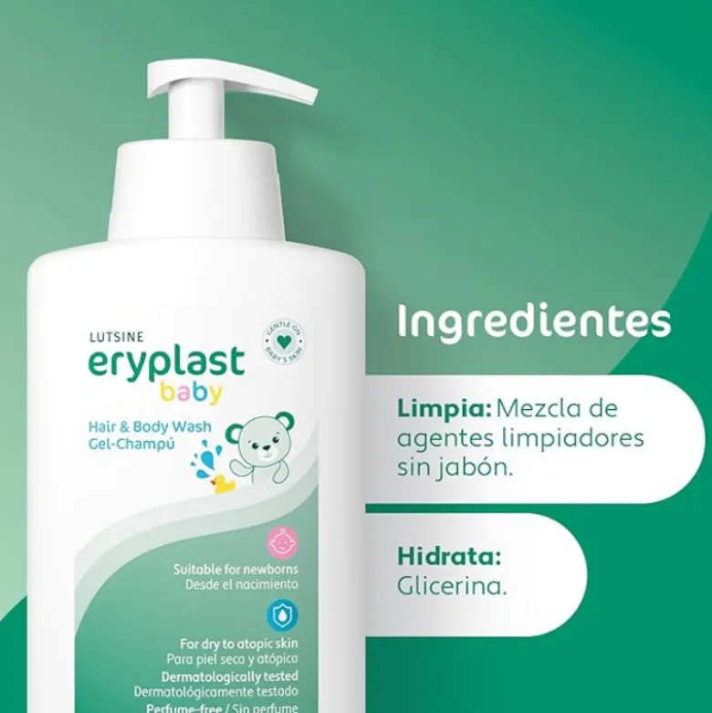 Lutsine Eryplast Baby Gel Banho e Champô Pele Sensível e Atópica Bebés 500ml