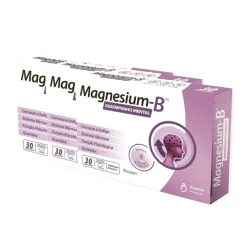 Magnesium-B Pack Económico 3x30 Comprimidos | Magnésio + Vitamina B | Desempenho Mental