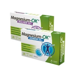 Magnesium-OK Pack Homem + Mulher 50+ x30 Comprimidos | Energia, Ossos & Bem-Estar
