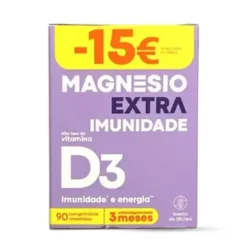 Magnésio Extra Imunidade D3 | 90 Comprimidos | Reforço Imunitário + Saúde Óssea | Vitamina D3