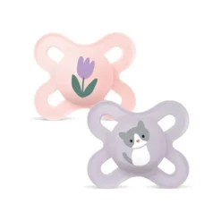 MAM Original Chupeta 0-2 Meses Silicone Rosa/Lilás 2 Unid. | Ortodôntica com Caixa