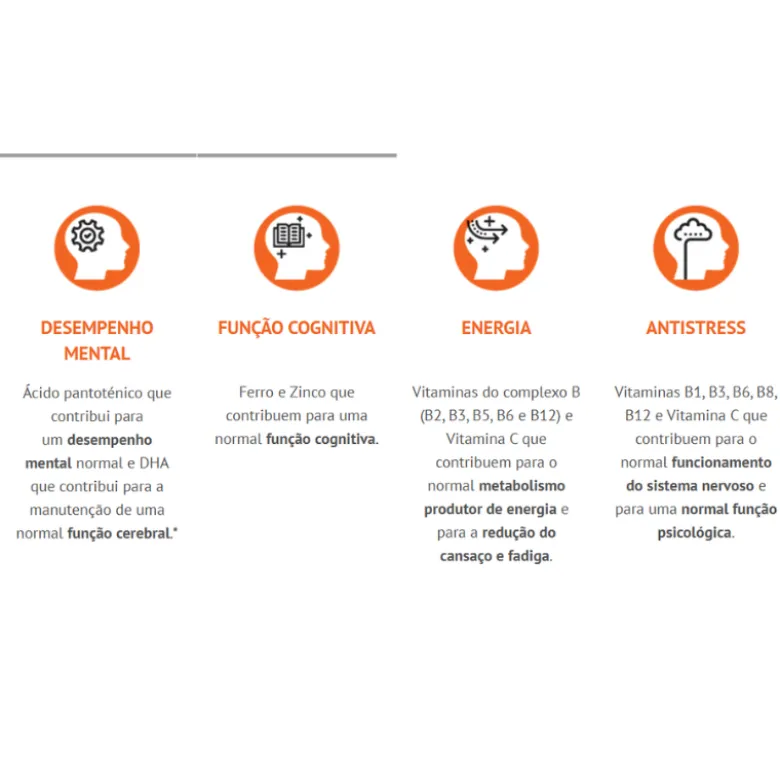 MentalAction Adultos – Suplemento 30 Dias Desempenho Mental, Energia e Stress