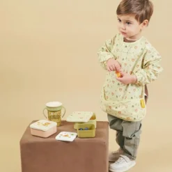 Miniland Babete Impermeável com Mangas Explorer | Babete Bebé com Bolso 6M+