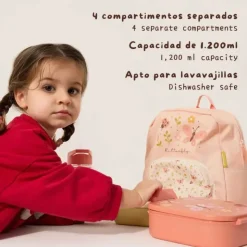 Miniland LunchBox Lancheira Butterfly com Divisórias | BPA free, resistente e ideal para refeições na escola ou passeios