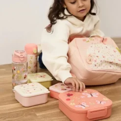Miniland LunchBox Lancheira Butterfly com Divisórias | BPA free, resistente e ideal para refeições na escola ou passeios