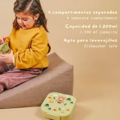 Miniland LunchBox Lancheira Explorer com Divisórias | BPA free, resistente e ideal para refeições na escola ou passeios
