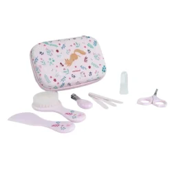 Miniland Squirrel Baby Kit Higiene Bebé | 6 Acessórios com Estojo | Tesoura, Escova, Mordedor