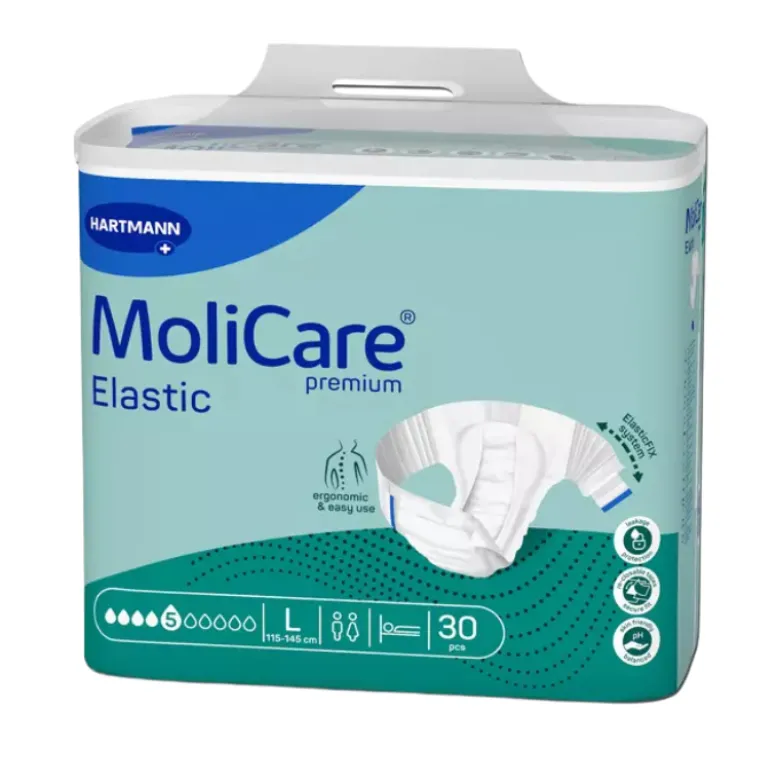 Molicare Premium Elastic Fraldas L (5 Gotas) 30 Unidades