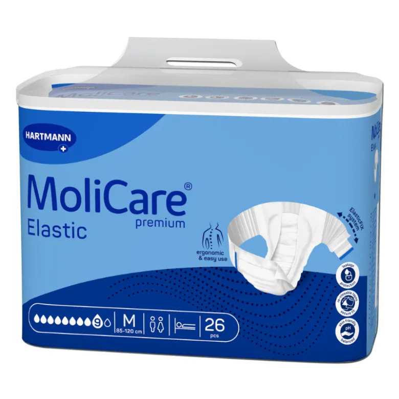 Molicare Premium Elastic Fraldas M (9 Gotas) 26 Unidades