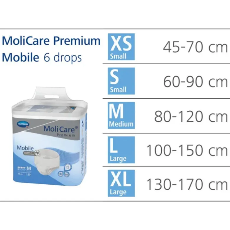 Molicare Premium Mobile Cuecas S (6 Gotas) 14 Unidades