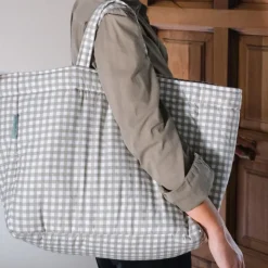 Molis&Co Saco Compras Reutilizável Mint Tea 41x35cm | Mala de Maternidade em Algodão Sustentável
